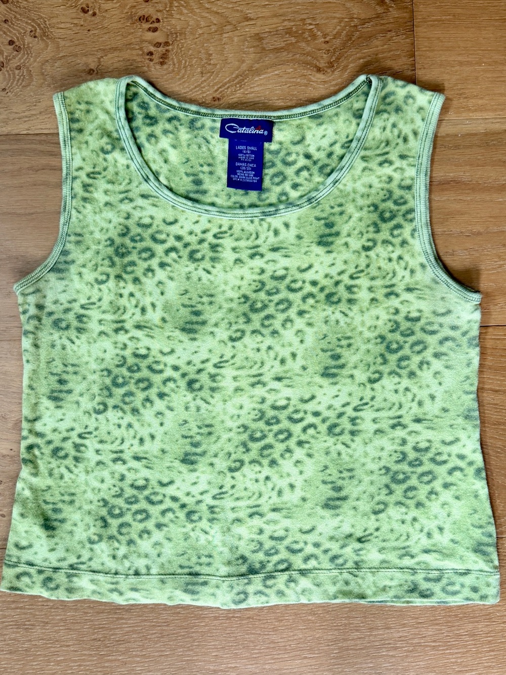 VTG 90s Catalina Leopard Print Tank Top
Olive Green Cotton Wms S Sportswear